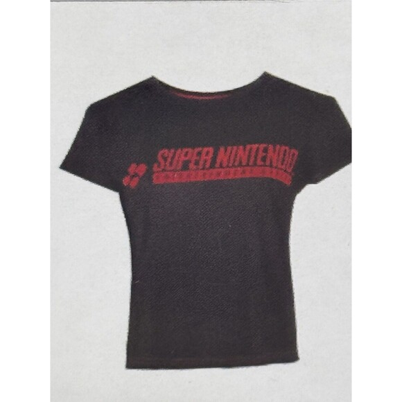 Diffused Super Nintendo Women Cropped T-shirt Black Xl New In Package - Picture 1 of 5